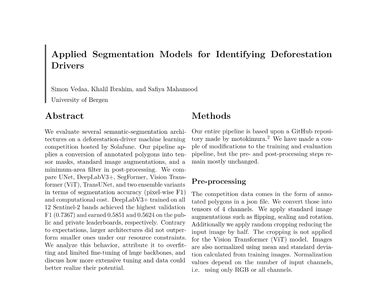 Identifying Deforestation Drivers